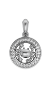 Cancer Charm in Silver with 27 Diamonds